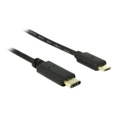Image de Delock Câble USB 24 pin C (M) pour Micro de type B 2.0 3 A 2 m noir