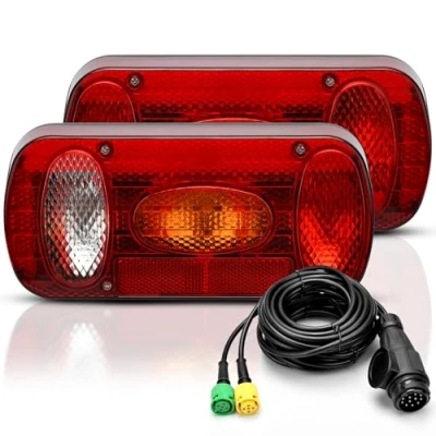 Afbeelding van Achterlichtset voor trailer, trailerverlichting 13 lampen, 12 V achterlicht trailer met 6 functies, 5,5 m kabel, E11 gecertificeerd