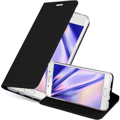 Afbeelding van Cadorabo Hoesje geschikt voor Samsung Galaxy A3 2016 in CLASSY ZWART Beschermhoes met magnetische sluiting, standfunctie en kaartvakje Book Case Cover Etui