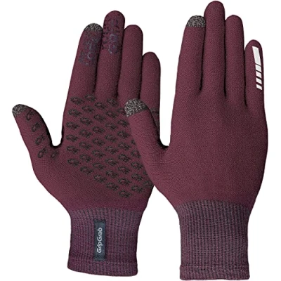 Afbeelding van GripGrab Primavera 2 Merino Lente Herfst Fietshandschoenen Touchscreen Liner Handschoenen met Merinowol Donker Rood Unisex Maat XL/XXL