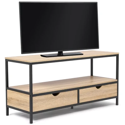 Afbeelding van Meuble TV DETROIT 2 tiroirs design industriel 113 cm