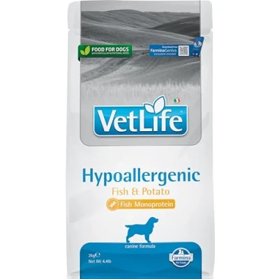 Afbeelding van Vet Life hondenvoeding Hypoallergenic Vis met Aardappel 2 kg.