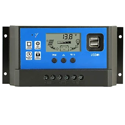 Afbeelding van Y&amp;H 60 A 12 V/24 V zonnepaneel laadregelaar, intelligente regelaar, USB poort, 5 licht, timer, lcd display