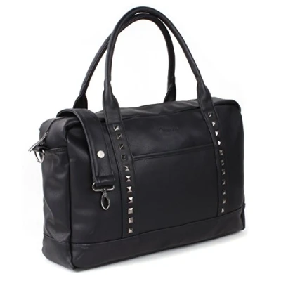 Afbeelding van Kidzroom Luiertas Zwart Vegan Leather met studs