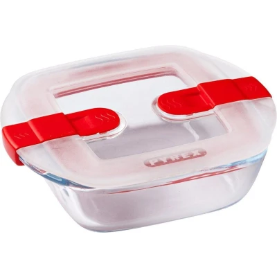 Afbeelding van Pyrex Cook &amp; Heat Voedelcontainer Vierkant met Deksel 14 x 12cm