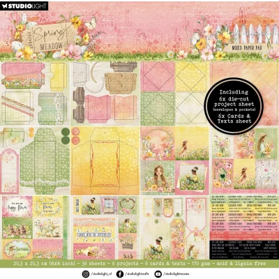 Afbeelding van Mixed Paper Pad Envelops, Cards Spring Meadow nr.269