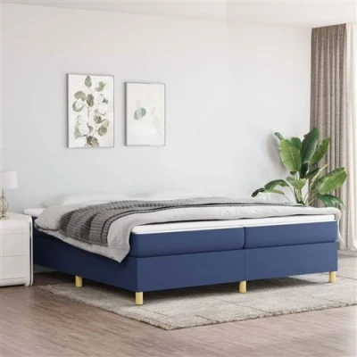 Afbeelding van vidaXL Boxspring met matras stof blauw 200x200 cm