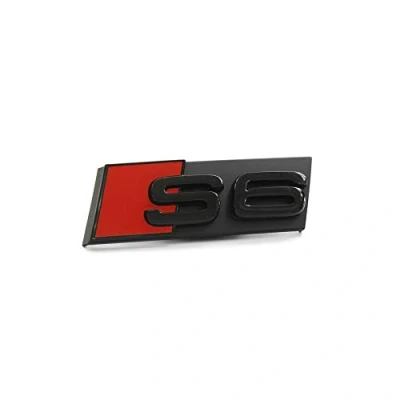 Afbeelding van Audi 4K0071805 karakters S6 zwart/rood clip tuning exclusief rooster zwart editie embleem