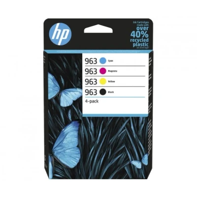 Afbeelding van HP inktcartridge 963, 700 1.000 pagina&#039;s, OEM 6ZC70AE, 4 kleuren