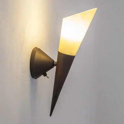 Afbeelding van Lindby Wandlamp 1licht Metaal, glas H: 34 cm E14 roest, crème