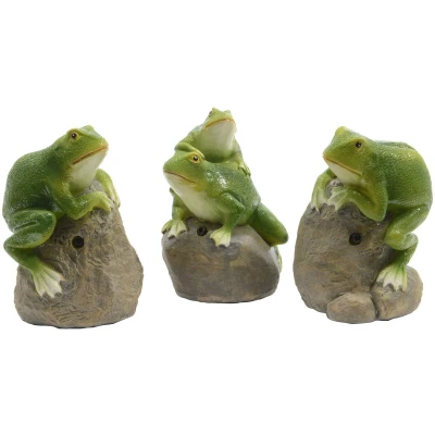 Afbeelding van Decoratieve figuren Decoris met geluid 8 x 7,4 11,5 cm Groen Kikker