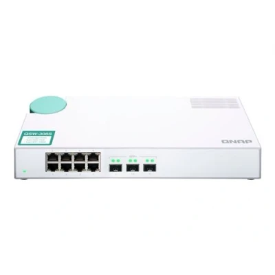 Image de QNAP QSW 308S Commutateur non géré 3 x 10 Gigabit SFP+ + 8 10/100/1000 de bureau
