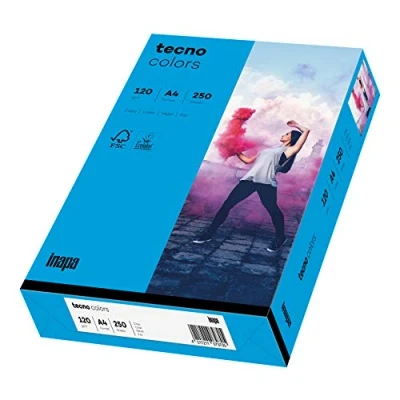 Afbeelding van inapa Kleurpapier tecno Colors: 120 g/m², A4, 250 vellen, intens blauw
