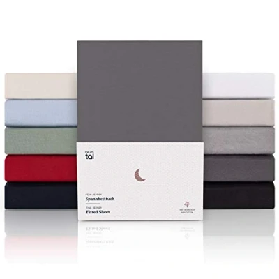 Afbeelding van Blumtal Hoeslaken Premium Jersey 120 x 200 cm tot 15 Topperhoogte Antraciet 100% Katoen Topper