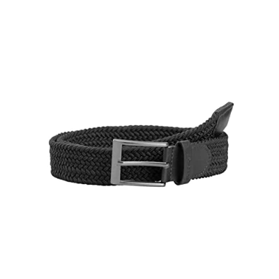Afbeelding van Redbridge Elastische riem voor dames en heren, gevlochten, stretchriem, uniseks, zwart.