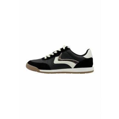 Afbeelding van Tamaris 12366545 500 Sneakers laag, Dames, Maat: 36, Black Imitatieleer/ textiel