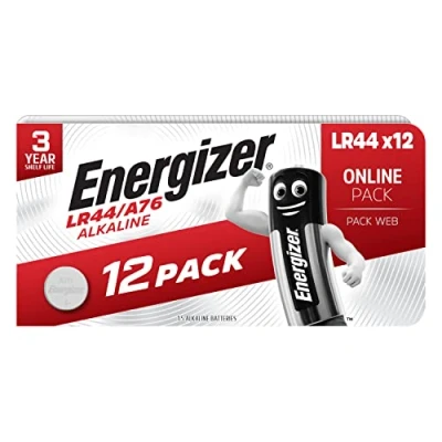 Image de Energizer Pile LR44, Bouton LR44/A76, Lot de 12
