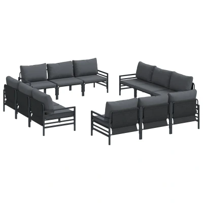 Afbeelding van vidaXL Ensemble de meubles jardin pour l&#039;extérieur : chaises modernes, sièges modulaires, configuration salon, terrasse, ergonomiques et confortables