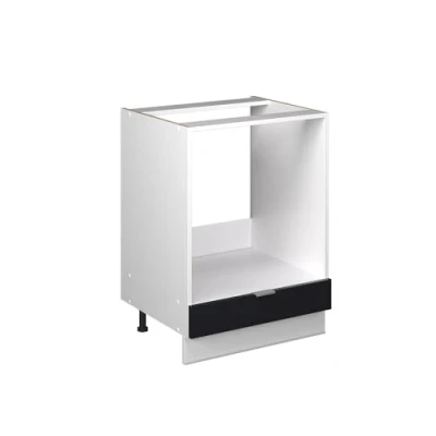Afbeelding van Vicco Ovenombouwkast Fame Line, Zwart gestreept/Wit, 60 cm zonder werkblad