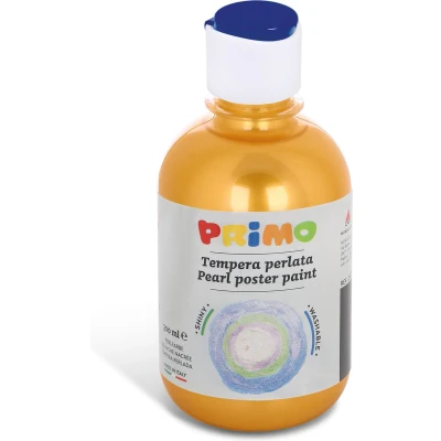 Afbeelding van Primo kant en klare PEARLESCENT plakkaatverf, 300 ml flacon met doorstroomdop geel