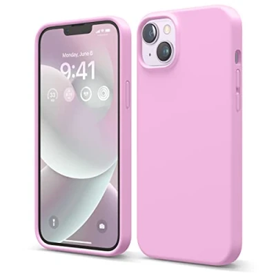 Afbeelding van elago Beschermhoes van vloeibare siliconen compatibel met iPhone 14 Plus (6,7 inch), beschermhoes, volledige bescherming, schokbestendig, 4 structuren, zachte microvezel voorkomt krassen