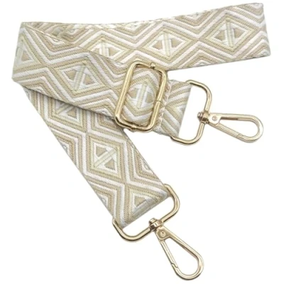 Afbeelding van Kleurrijke verstelbare schouderriem voor damestassen, beige, wit, 80 130 cm, tasriem met gouden karabijnhaak, duurzaam schoudertas, gitaar, moderne tassen, accessoires, 3,8 1205