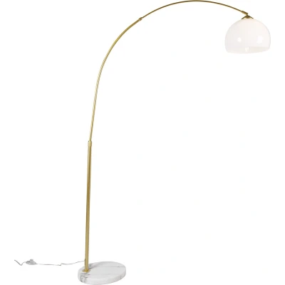 Afbeelding van QAZQA Smart booglamp messing met witte kap incl. Wifi A60 Arc Basic