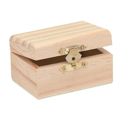 Afbeelding van Klein houten kistje rechthoek 8 x 5.5 4.5 cm Hobby en knutselen mini kistjes