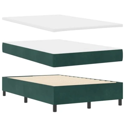 Afbeelding van vidaXL Boxspringbed met Matras &amp; Bank Donkergroen 120x200 cm Fluweel