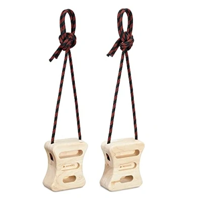 Afbeelding van Navaris Set van twee houten hangboards 2x Trainingsbord voor klimmers om vingerkracht te trainen Klimbord klimmen en bouldern oefenen