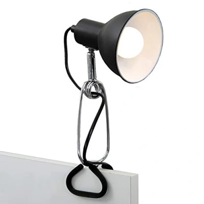Afbeelding van BRILONER Bureaulamp met kabelschakelaar, draaibaar, E14 fitting, max. 8 W, klemlamp, bedlampje, leeslamp, 30,5 x 11 13 cm, zwart