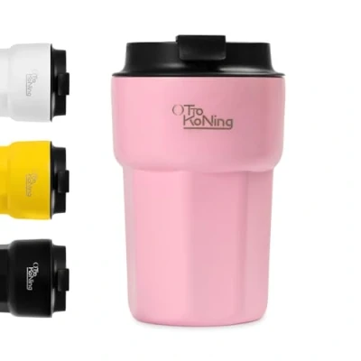 Afbeelding van Otto Koning 350ml geïsoleerde mok, koffie thermoskan met waterdicht deksel, herbruikbare koffiekopjes voor op reis, roestvrijstalen koffiemok warme en koude koffie, water thee
