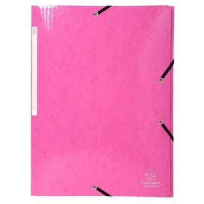 Image de Chemise à 3 rabats et élastiques A4 Iderama, 300 feuilles, 240 x 320 mm, carte avec polypropylène, Rose