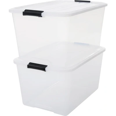 Afbeelding van IRIS Topbox Opbergbox 45L Kunststof Transparant Set van 2