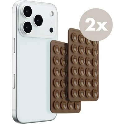 Afbeelding van Selencia 2 Pack Telefoonhouder Zuignap Mocha Brown
