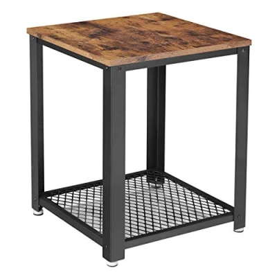 Afbeelding van VASAGLE LET41X Bijzettafel, nachtkastje, bankkant, eenvoudige montage, salontafel met opslag, frame van metaal, voor woonkamer, slaapkamer, industriële stijl, retro