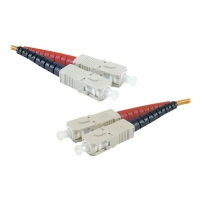 Image de exertis Connect Cordon de raccordement SC/UPC multimode (M) pour 2 m fibre optique duplex 50 / 125 microns OM2 sans halogène orange
