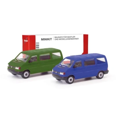 Afbeelding van Herpa 012805 002 H0 Auto Volkswagen T4 bus, olijfgroen en ultramarineblauw