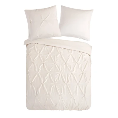 Afbeelding van Pure Dekbedovertrek &quot;luxe stiksel plooien&quot; Zand (155x220 cm) Microfiber
