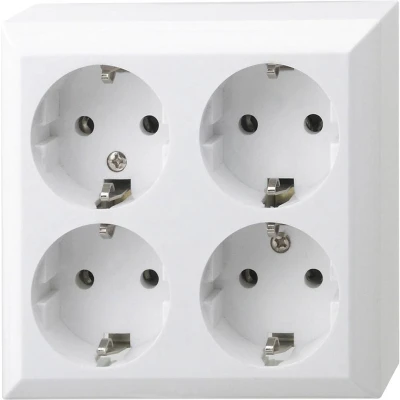 Afbeelding van REV 0510172555 Wandcontactdoos Compleet 4 voudig Wit