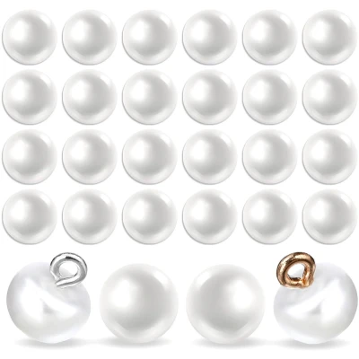 Afbeelding van yolzhxe Lot de 80 boutons en nacre naturelle, 10 mm, 2 modèles disponibles, avec brillance accessoire couture, pour vêtements, travaux manuels