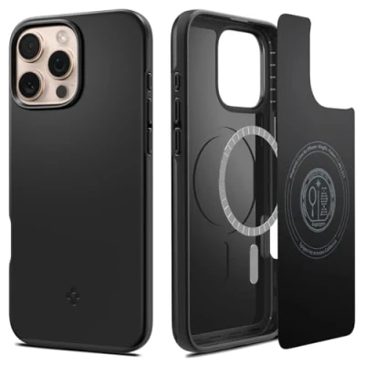 Afbeelding van Spigen Thin Fit MagFit Hoesje Geschikt voor Apple iPhone 16 Pro Back Cover Compatibel met MagSafe Zwart