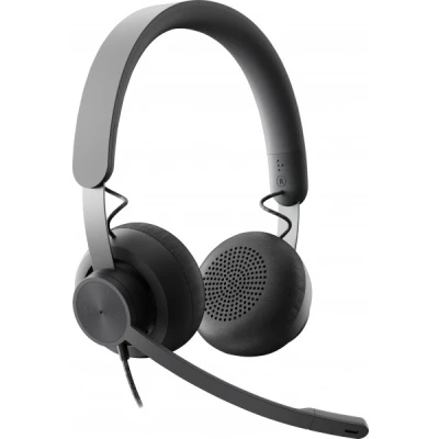 Afbeelding van Logitech Headset Zone Wired MS, USB, stereo oplaadkabel, zwart, zakelijk