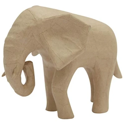 Afbeelding van Décopatch SA213C een houder van bruin papier maché, 18,5 x 12,5 15,5 cm, Afrikaanse olifant