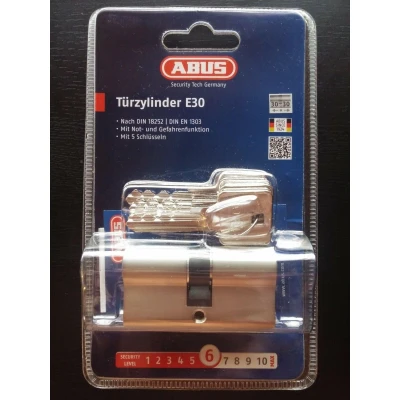 Afbeelding van ABUS profielcilinder E30 NP 30/30 deurcilinder 5 sleutels 4003318598074 Sec. Niveau 6 Profilzylinder