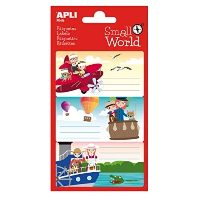 Afbeelding van Apli Aviazione schooletiketten, 93 x 36 mm, meerkleurig, 9 stuks