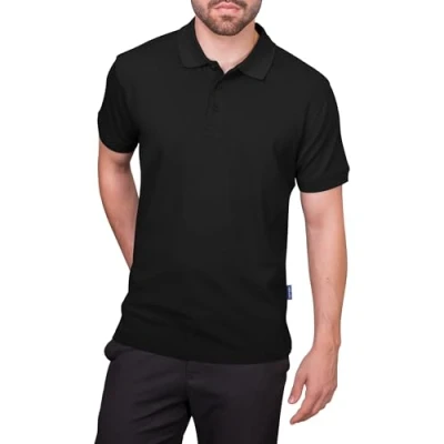 Afbeelding van Men&#039;s Heavy Polo met korte mouwen Black 4XL