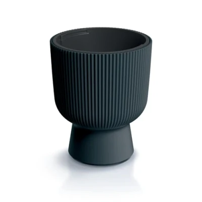 Afbeelding van Tymar DBMIS Bloempot met inzet, kunststof plantenbak, grote diameter 30 cm, antraciet