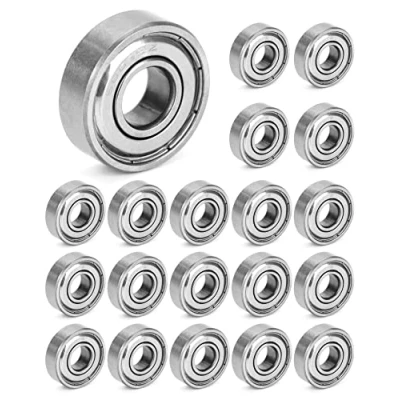Afbeelding van QWORK 20 stuks 6000ZZ kogellagers, miniatuurkogellagers, dubbel afgeschermd, metaal, 10 mm x 26 8 mm, koolstofstaal