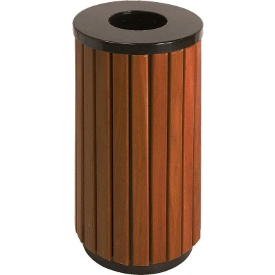 Afbeelding van Buitenafvalbak 40 ltr zwart/houtlook
